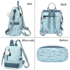 Flower Print Women Backpack School Bag