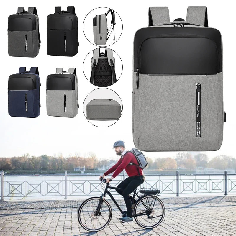 Waterproof Laptop Backpack with USB Charging Port, 15.6 Inch