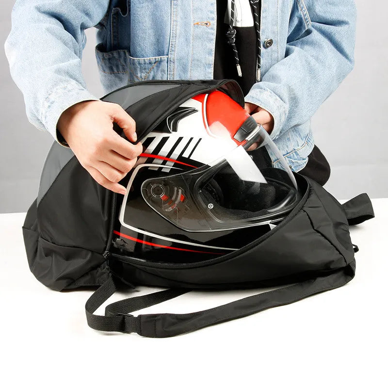 Motorcycle Helmet Backpack Lightweight Nylon Bag