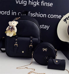 Leather Backpack Set for Women Girls