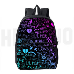 Lil Peep 3D Printed Student Laptop Backpack with Large Capacity
