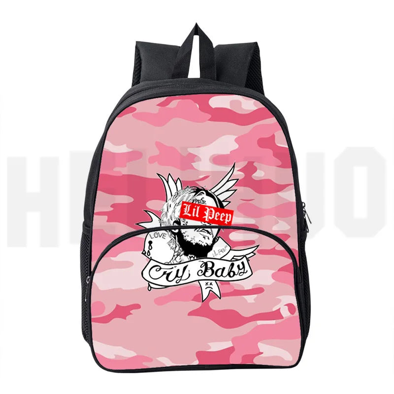 Lil Peep 3D Printed Student Laptop Backpack with Large Capacity