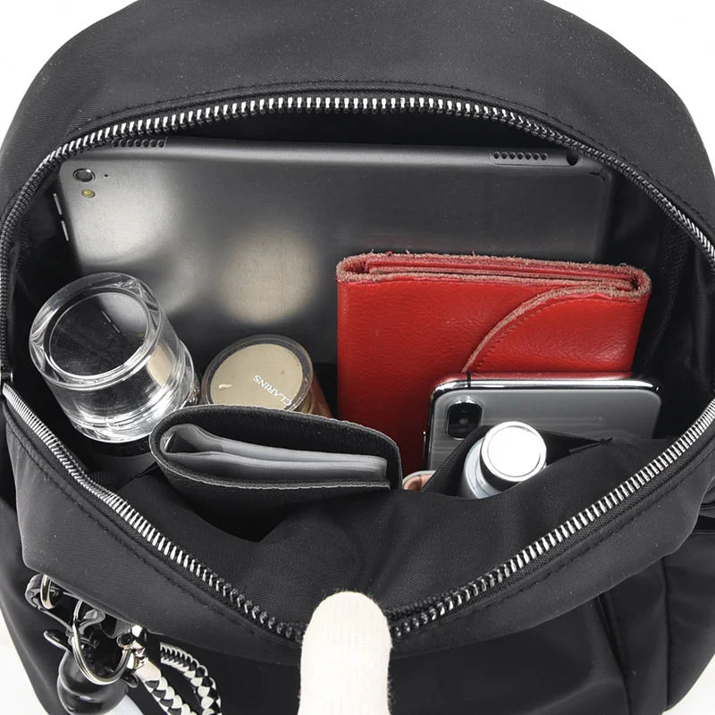 Women Backpack With Headphone Cable Hole Anti Theft School Bags