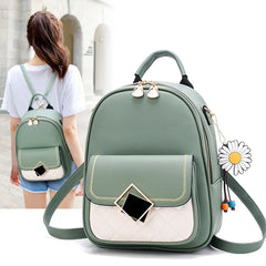 Women Solid Casual PU Leather Backpack Female Bagpack mochilas para mujer