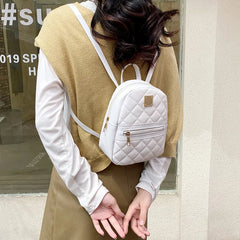 Women PU Leather Shoulder Small Backpack Multi-Function Ladies School Backpack