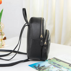 Teenage Girls PU Leather Shoulder Bag Multi-function Small Bagpack