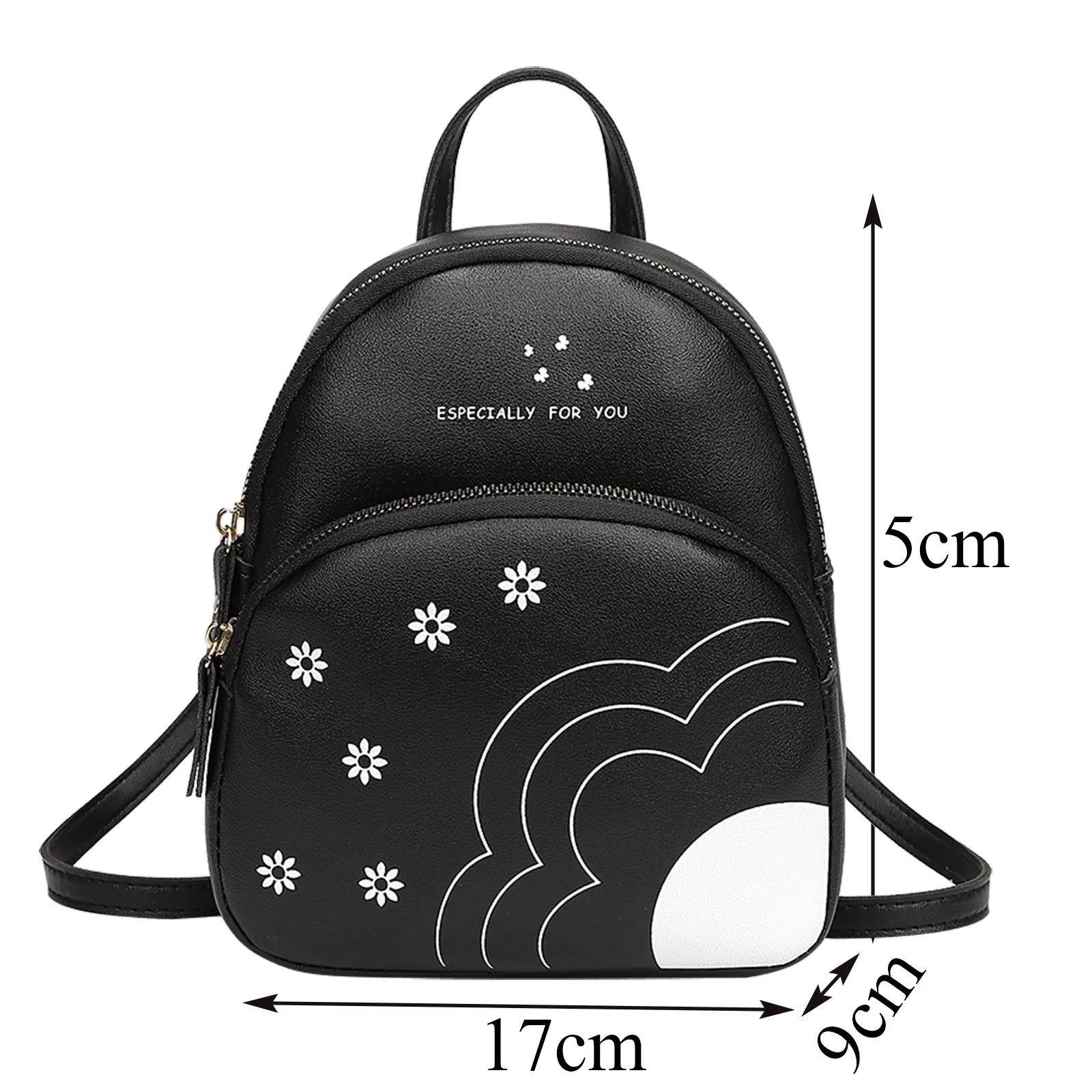 Women Pu Leather Shoulder Bag For Teenage Girls Multi-function Small Bagpack