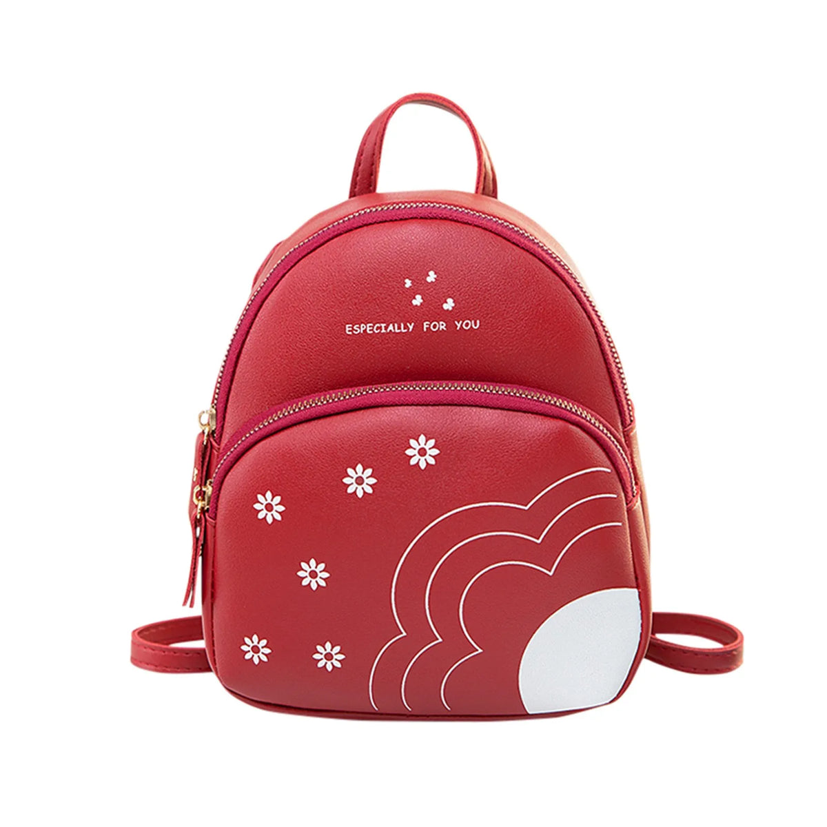 Teenage Girls PU Leather Shoulder Bag Multi-function Small Bagpack