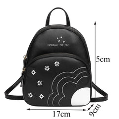 Teenage Girls PU Leather Shoulder Bag Multi-function Small Bagpack