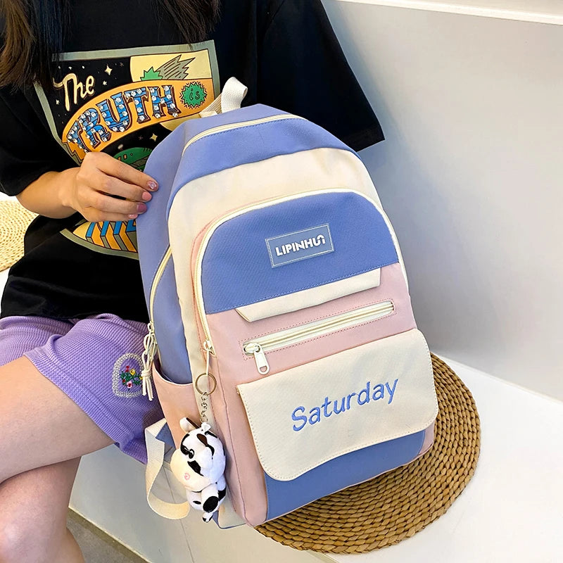 Waterproof School Bag College Teen Student Shoulder Backpack Girl Boy Rucksack