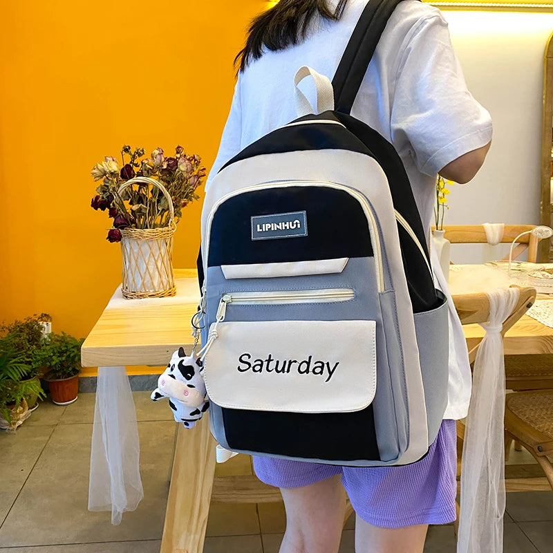 Waterproof School Bag College Teen Student Shoulder Backpack Girl Boy Rucksack