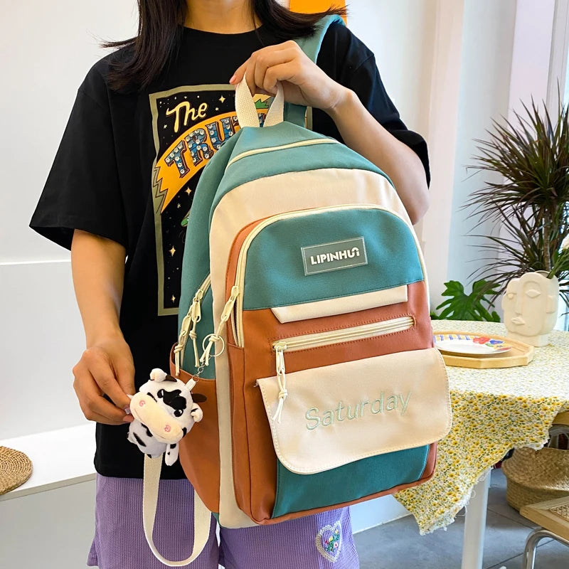 Waterproof School Bag College Teen Student Shoulder Backpack Girl Boy Rucksack