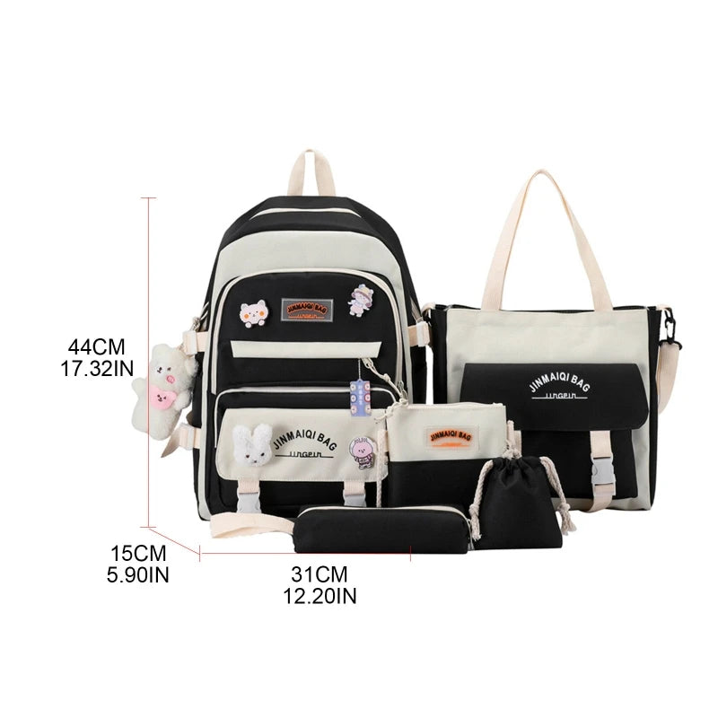 Girls School Bag Set Bookbag for 13.3-15 inch Laptop