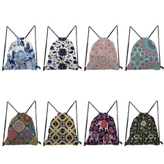Floral Drawstring Backpack for Students