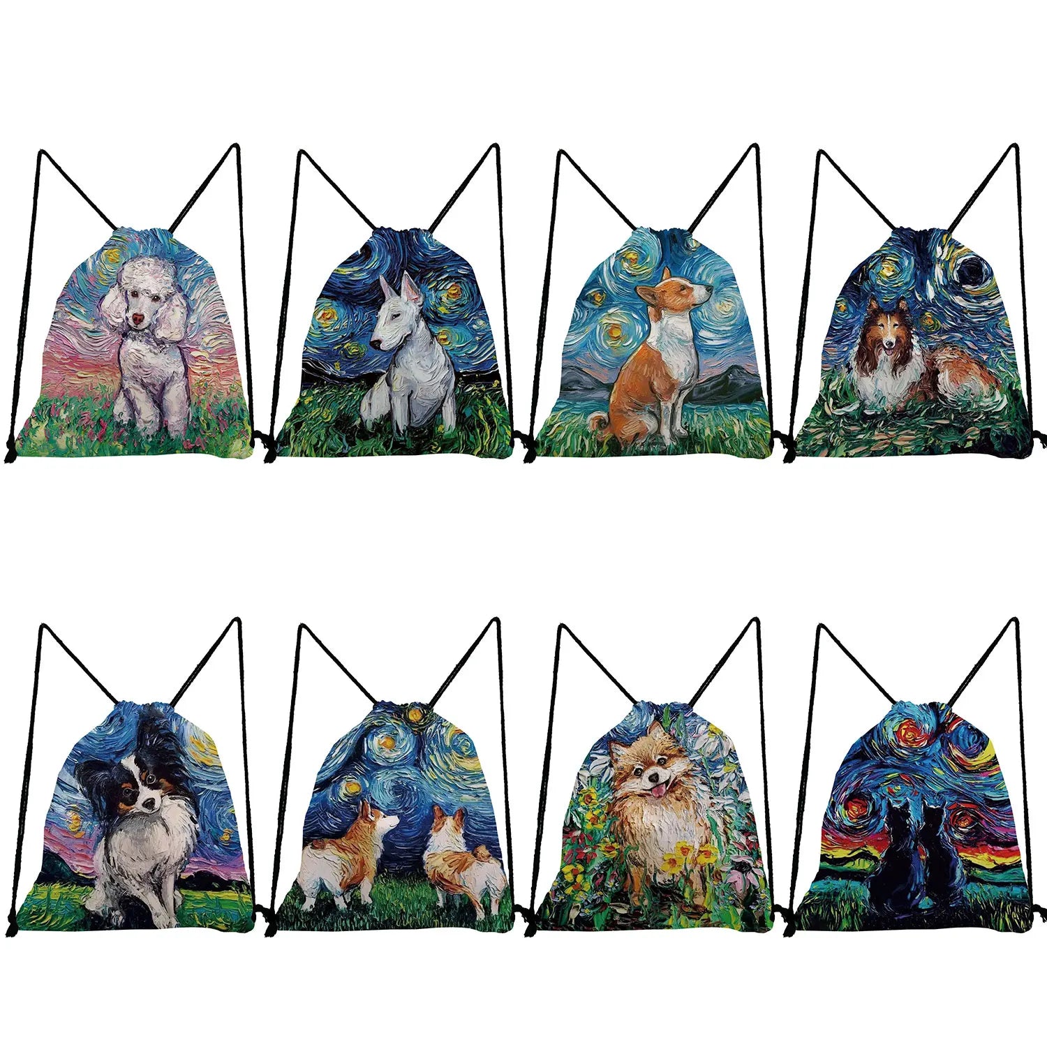 Women's Starry Sky Dog Printed Backpack