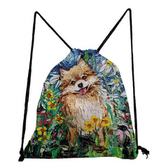 Women's Starry Sky Dog Printed Backpack
