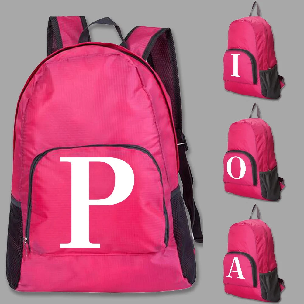 Foldable Daypack Letter Print Schoolbag Ultralight Backpack