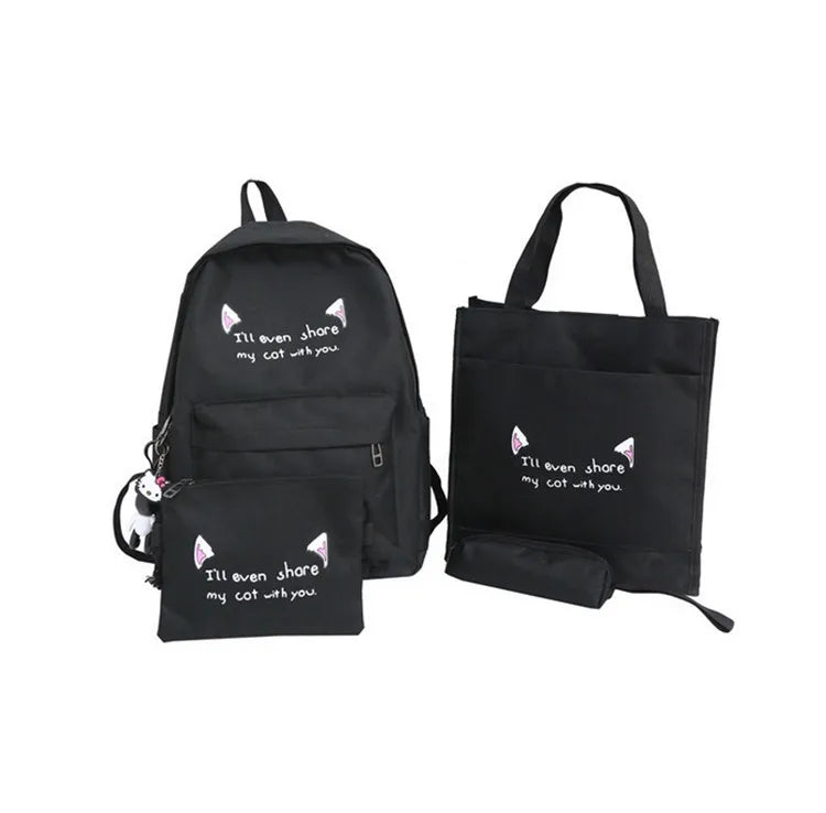 4 in 1 Backpack Set Girls Messenger Bag Women Ladies Backpack