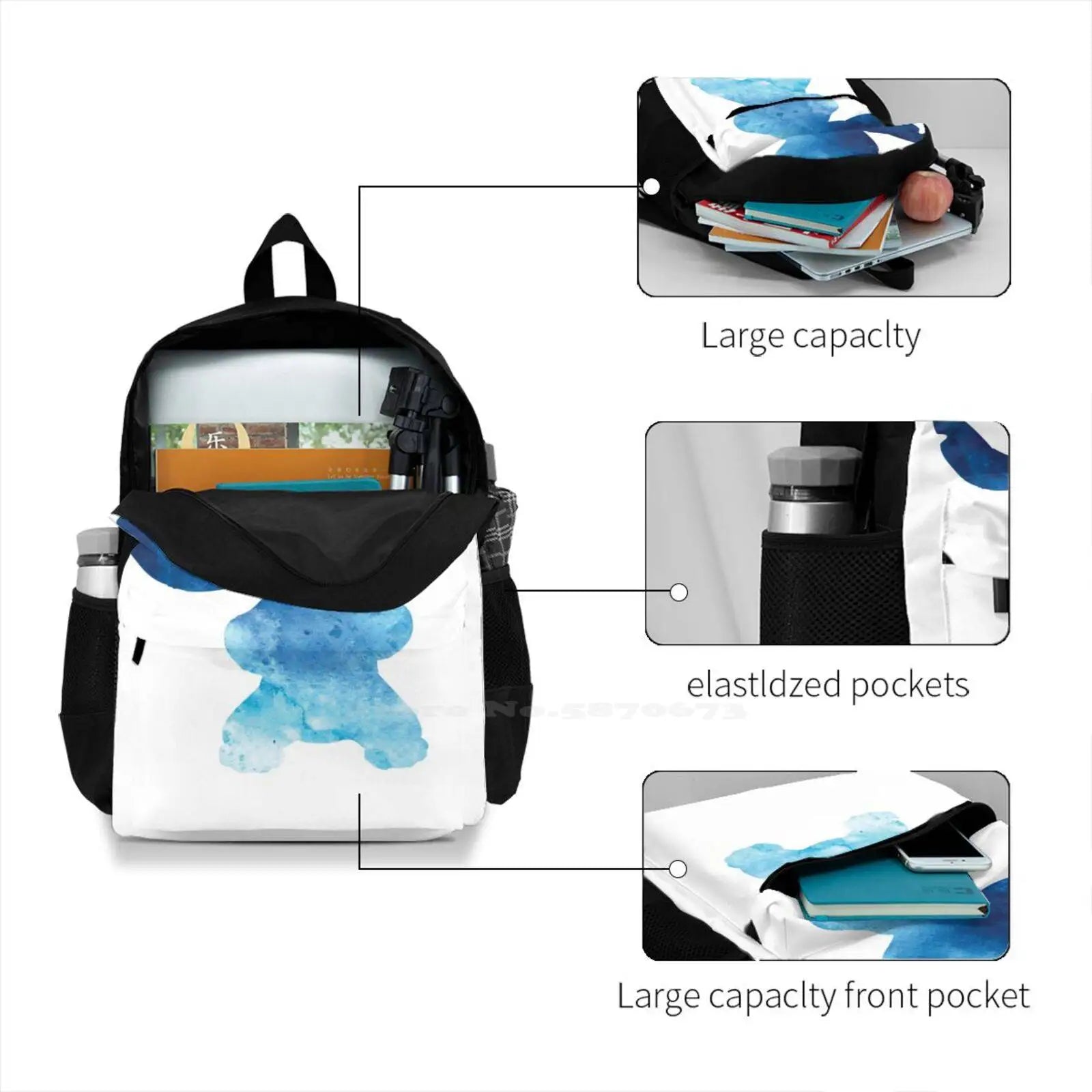 Alien Cartoon Theme Park Hawaii Ocean Backpack