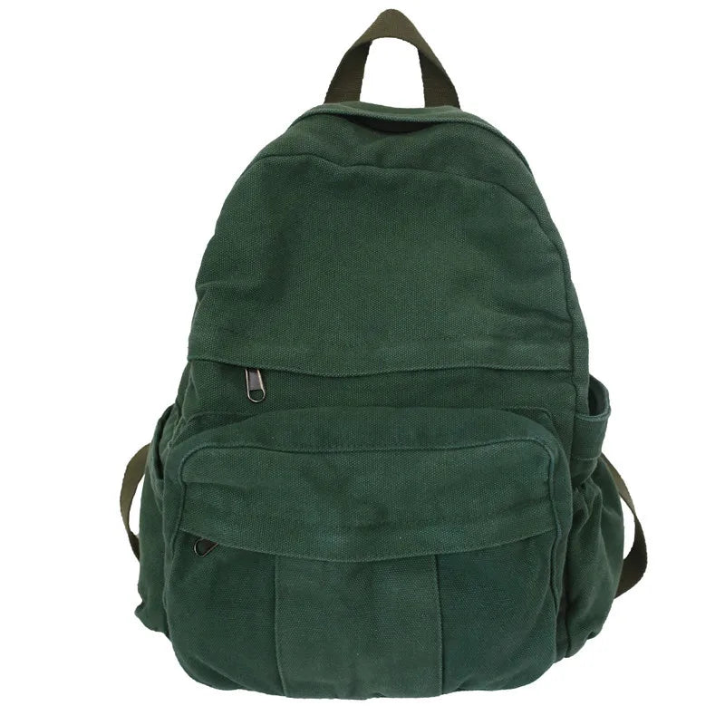 Canvas School Bag for Women Teenagers Student Daypack