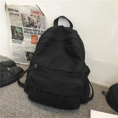 Canvas School Bag for Women Teenagers Student Daypack