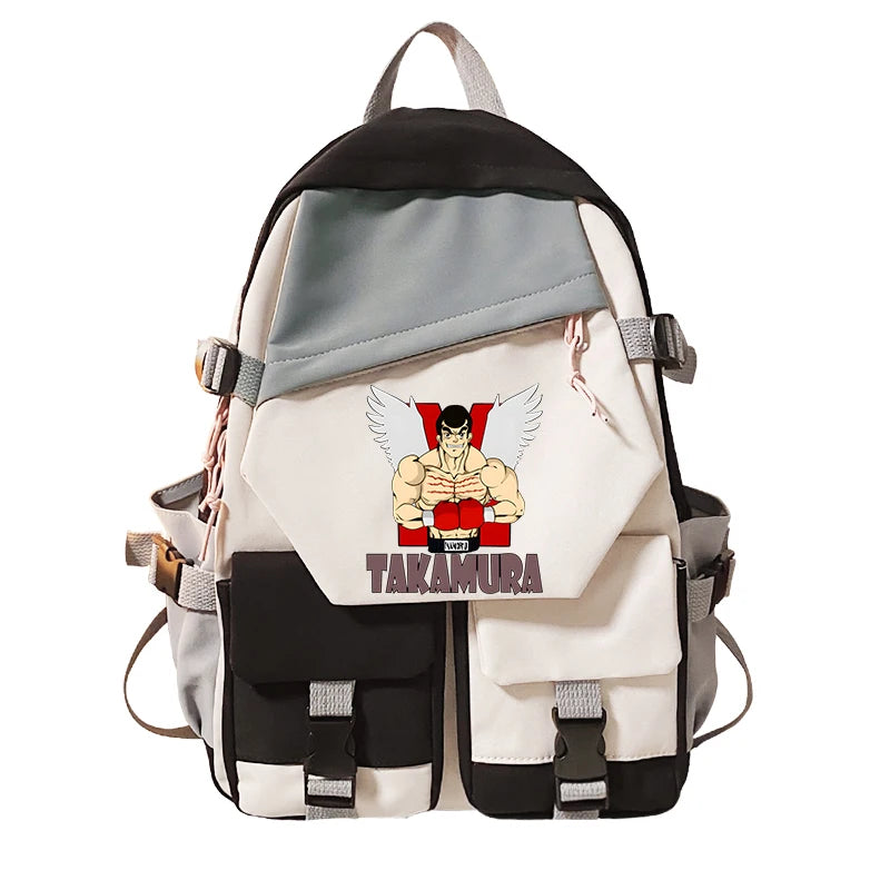 Hajime No Ippo Anime Backpack Teen Large School Bag Harajuku Travel Unisex