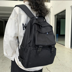 Preppy Large Capacity Button Travel Backpack