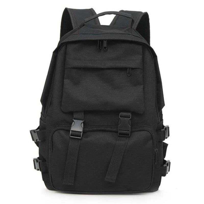 Preppy Students Backpack Large Capacity Button Bag