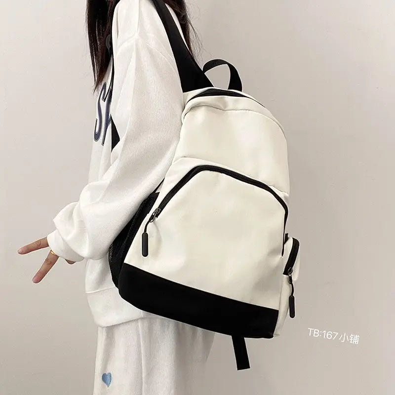 Waterproof Nylon Backpack Japanese Style Portable Large Capacity