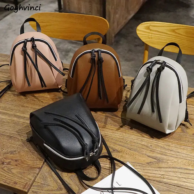 Women Patchwork Tassel Backpack Girls Sweet Travel Bag