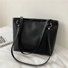 Leather Tote Bag Handbags Zipper Wide Bucket Clutch