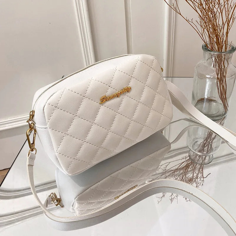 Embroidered Rhombus Messenger Bag Women