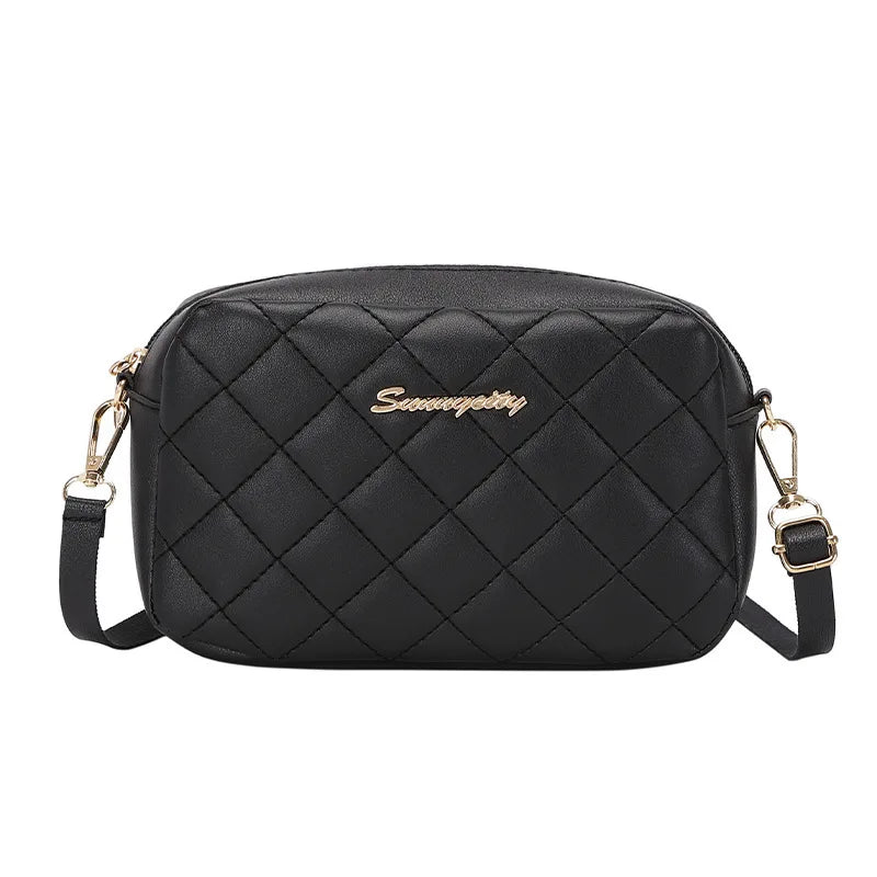 Embroidered Rhombus Messenger Bag Women