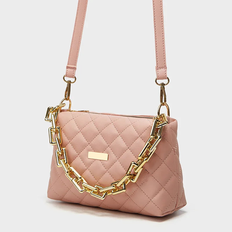 Embroidered Rhombus Shoulder Bag Chain Women's Bag