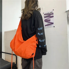 Large-Capacity Folding Canvas Shoulder Bag for Women