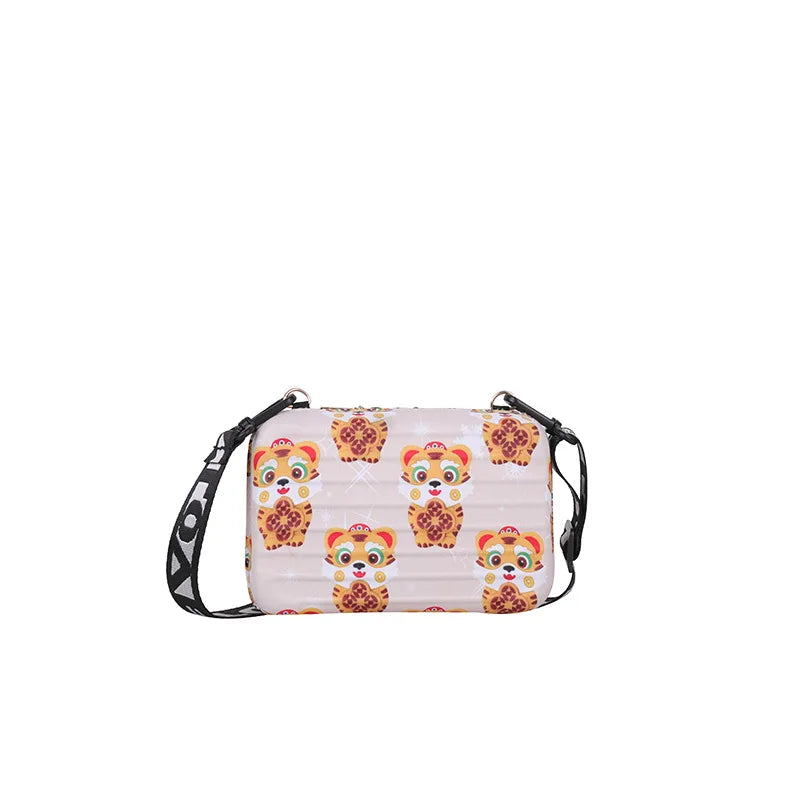 Tiger Print Shoulder Messenger Bag Western Wild Small Square Bag