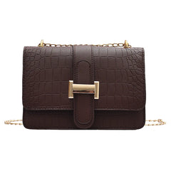 Stone Grain Crossbody Bag Embossed Solid Small Square Shoulder Bag