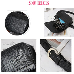 Animal Print Women Purse Crocodile Pattern Waist Belt Female Purse T30
