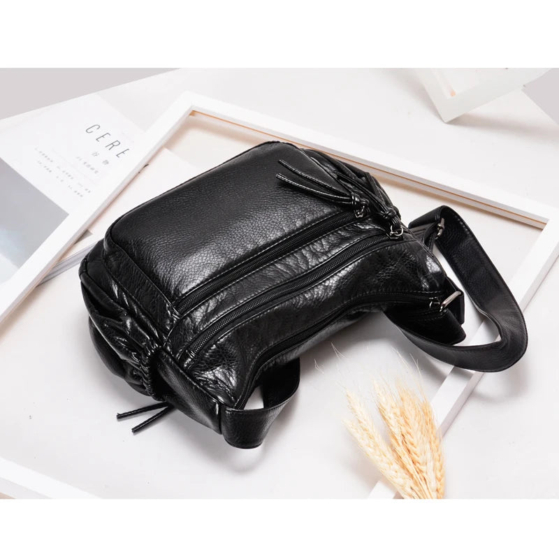 Women's Crossbody Messenger Bag Soft PU Leather Shoulder Bag
