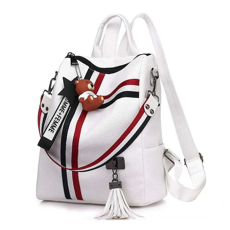 Retro Zipper PU Leather Backpack for Women