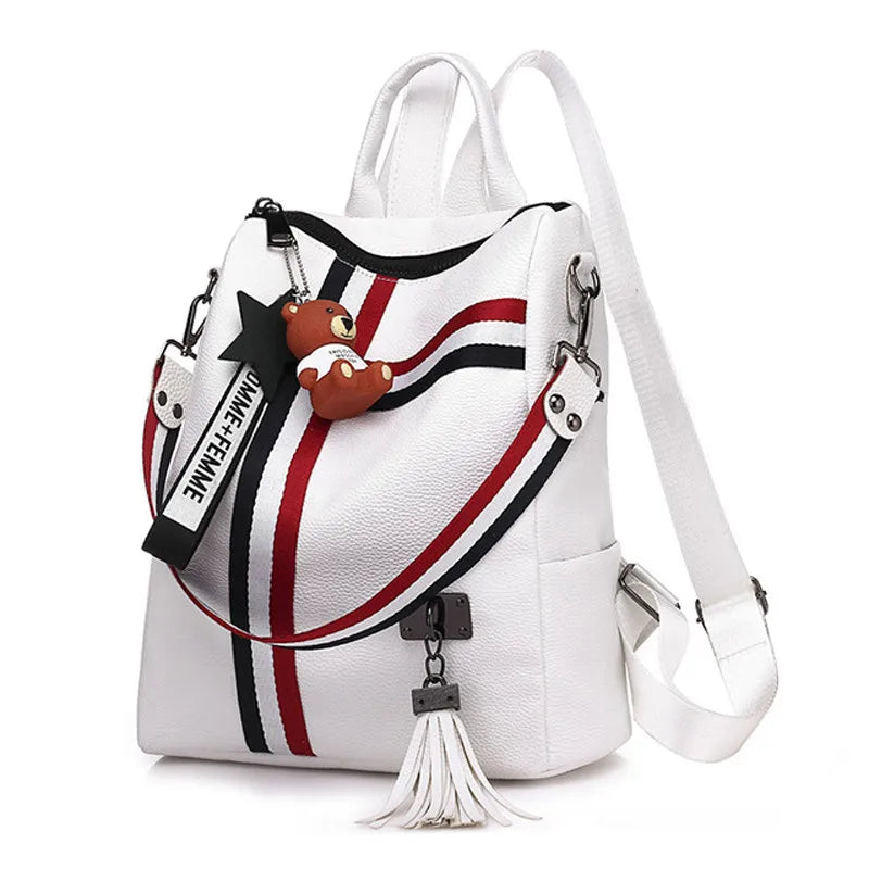 Retro Zipper PU Leather Backpack for Women