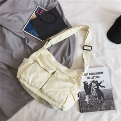 Canvas Tote Solid Colrs Concise Shoulder Handbags