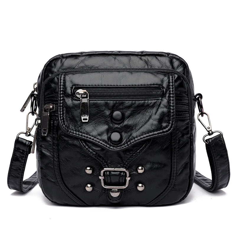 Women's Crossbody Shoulder Bag Flap Leather Mini Waist Bag