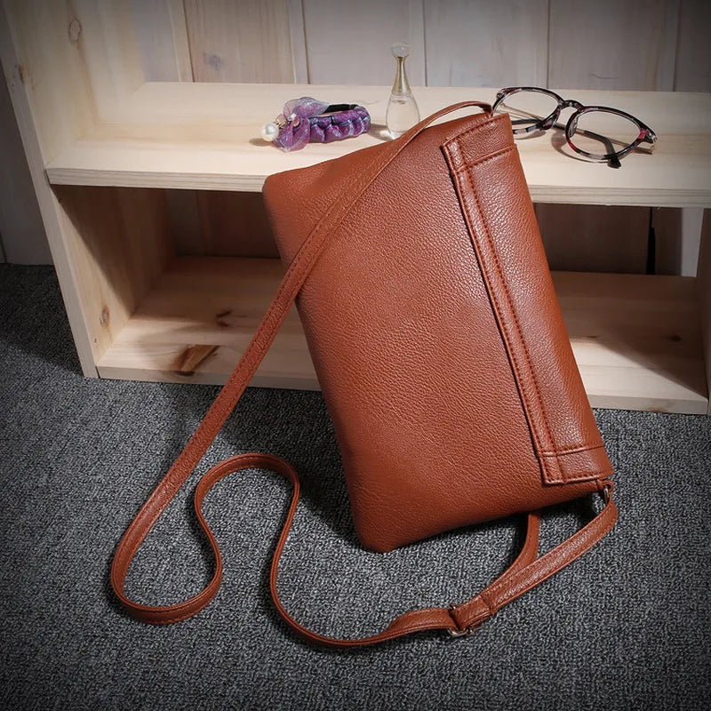 Vintage Leather Handbags Ladies Party Famous Crossbody Shoulder Bags