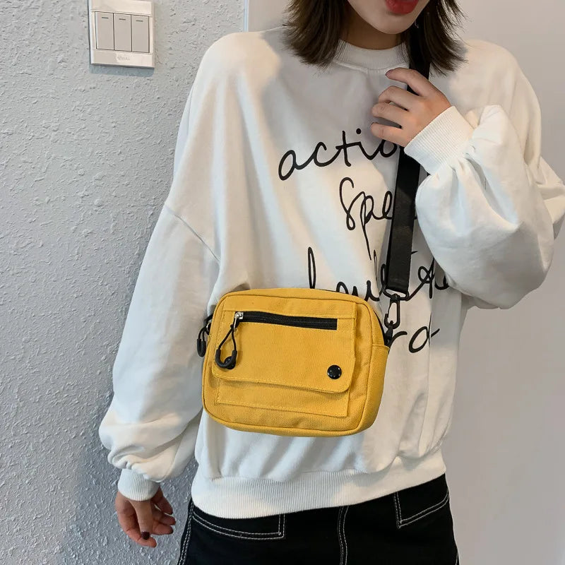 Canvas Tote Shoulder Bag Zipper Handbag Casual Bolsas Femininas
