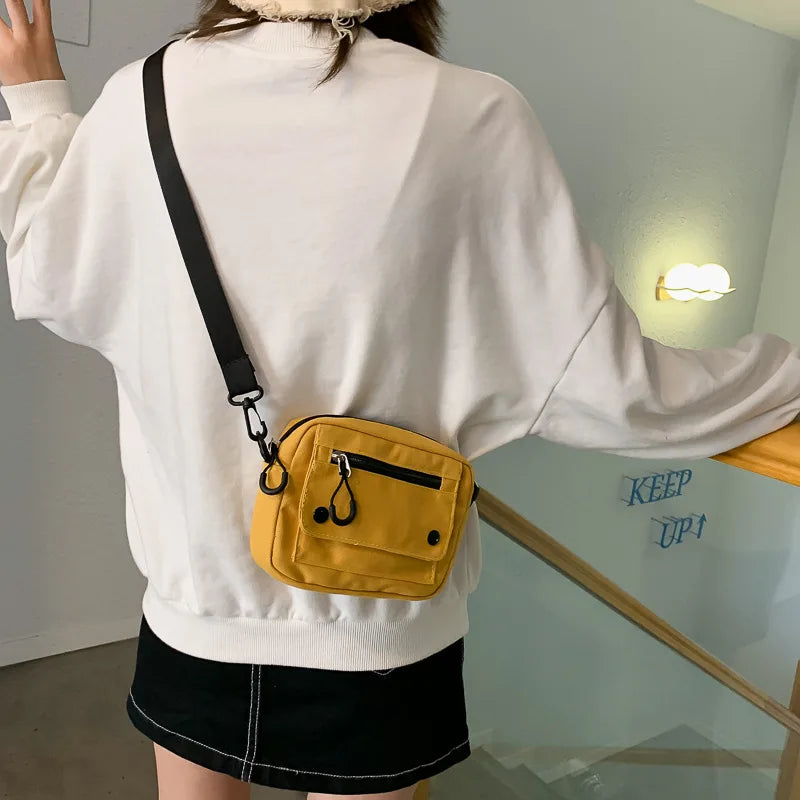 Canvas Handbag Zipper Shoulder Bag Casual Tote Outdoor Bag