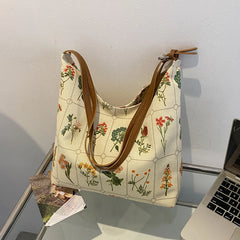 Versatile Canvas Fashion Shoulder Bag Large Capacity Shopping Bag