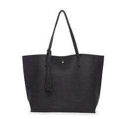 Tassel Handbag Pu Large Capacity Pink Shoulder Bag