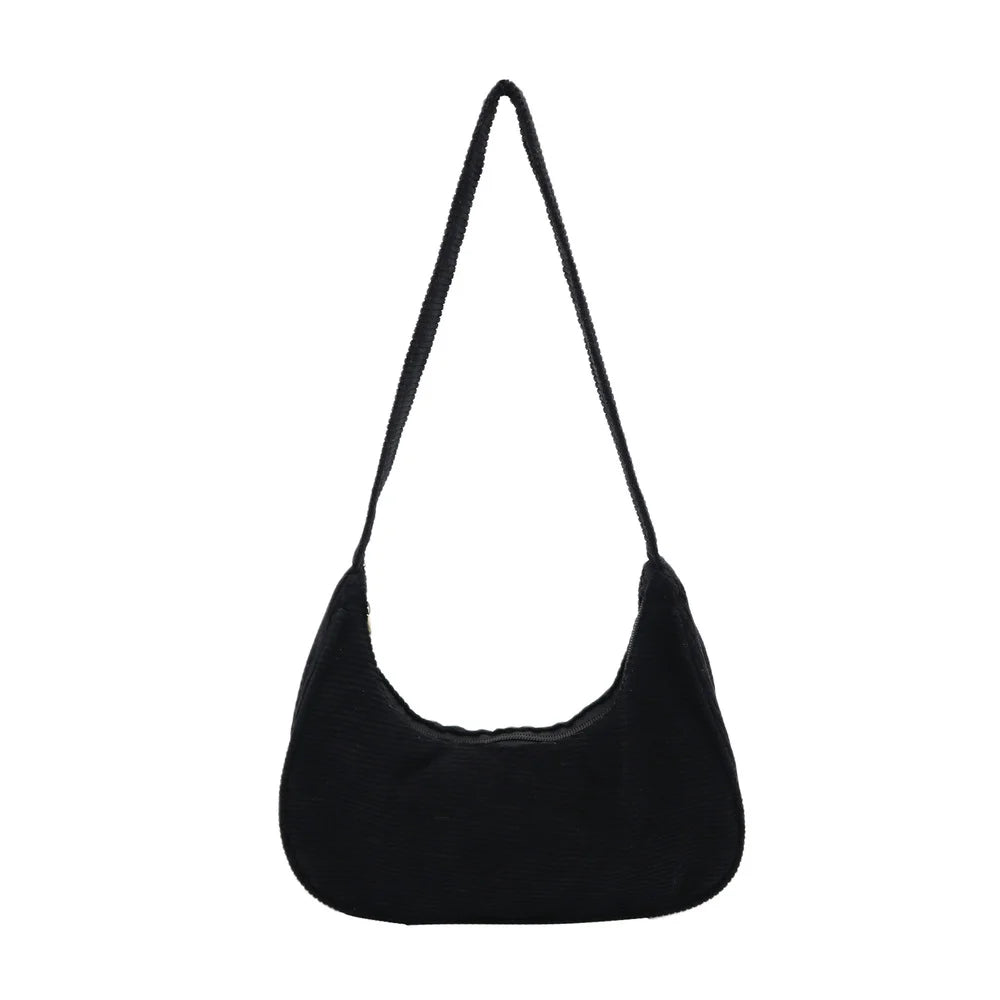 Corduroy Shoulder Bag Autumn Winter Style Women's Underarm Bag