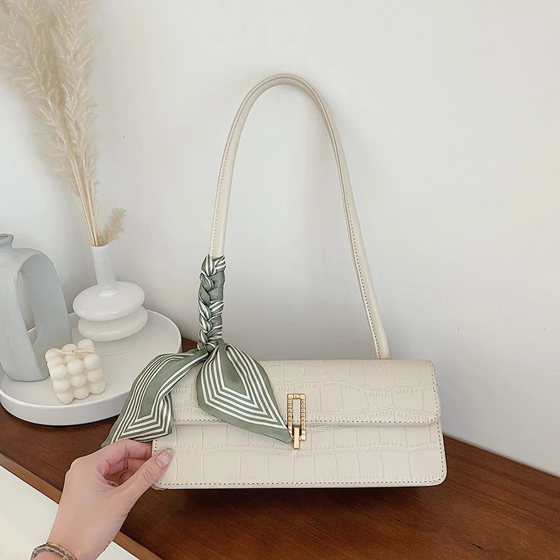 Stone Pattern Shoulder Underarm Bag Texture PU Handbags